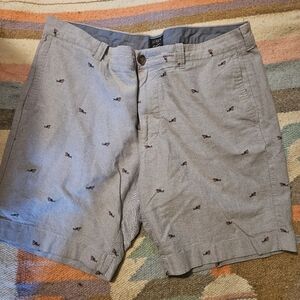 J. Crew Sharks All Over Print Gramercy Oxford Chino Shorts Light Blue Men's 35